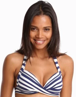 Vista 50s Moulded Bikini Top - Blue/White