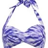 Seafolly Beach Break Twisted Soft Cup Halter Bikini Top - Dazzling Blue -Fashionable Swimwear Store 80197 2 SEAFOLLY BEACH BREAK TWISTED SOFT CUP HA TOP BLUE