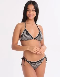 Banana Moon Basichic Stora Tie Bikini Bottom - Black Stripe -Fashionable Swimwear Store 81368 BM 1 3