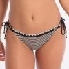 Banana Moon Basichic Stora Tie Bikini Bottom - Black Stripe -Fashionable Swimwear Store 81369 BM 1