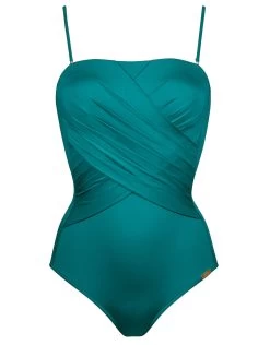 Sartorial Bandeau Swimsuit - Emerald Shine