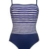 Ocean Bandeau Swimsuit - Navy White -Fashionable Swimwear Store 957 4415 116