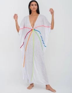 Braided Front Kaftan - White