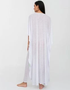 Braided Front Kaftan - White 8 Braided Front Kaftan - White -Fashionable Swimwear Store BFTS WH 3