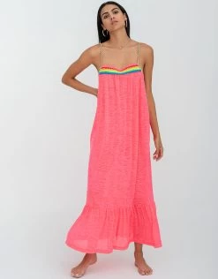 Braided Low Back Dress - Hot Pink
