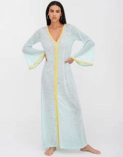 Bell Sleeve Kaftan - Aqua