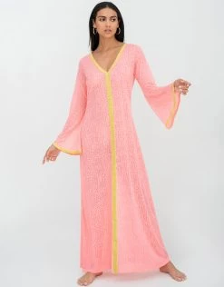 Bell Sleeve Kaftan - Salmon