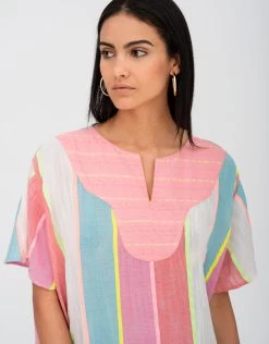 Contrast Bib Collar Kaftan - Multi -Fashionable Swimwear Store CBCK MULTI