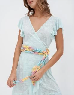 Chain Wrap Dress - Aqua 9 Chain Wrap Dress - Aqua -Fashionable Swimwear Store CWD AQ 2