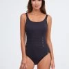 Stella High Front Swimsuit - Black -Fashionable Swimwear Store Estela2571079