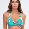 Frida Halter Bikini Top - Green Marble