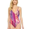 Art Deco Floating UW Surplice One Piece - Multi 1 Art Deco Floating UW Surplice One Piece - Multi -Fashionable Swimwear Store GTX ArtDeco OP Front
