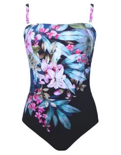 Dusk Bloom Bandeau Swimsuit - Floral