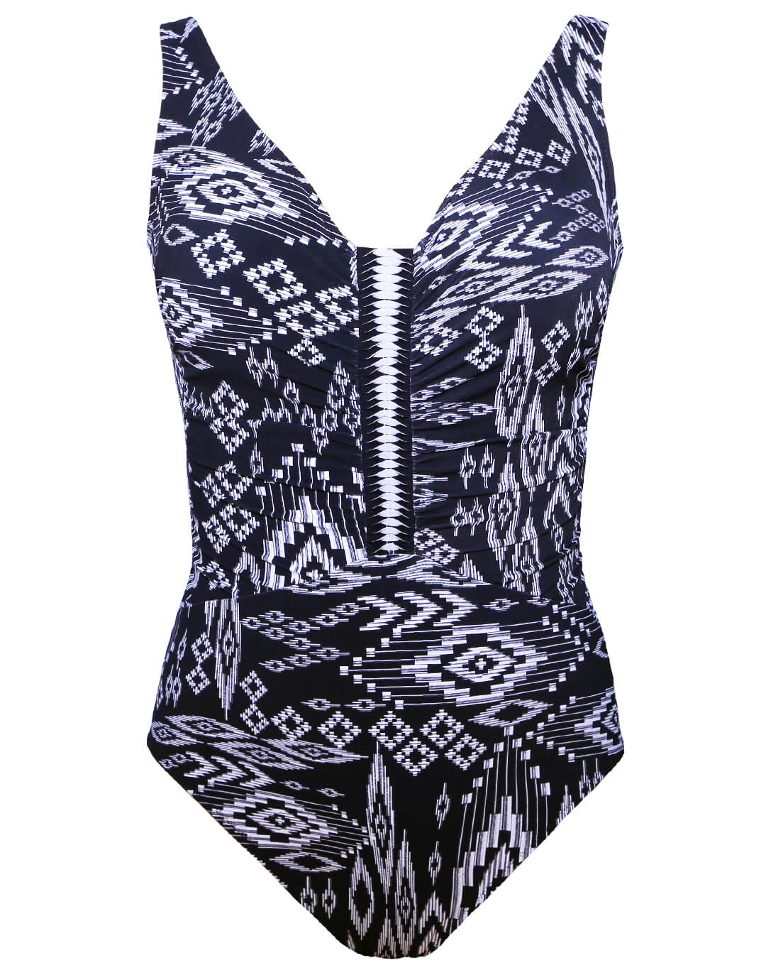 Profile Peruvian Nights V Neck Swimsuit - Black/White 3 Profile Peruvian Nights V Neck Swimsuit - Black/White
