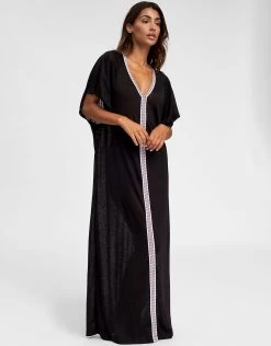 Inca Abaya Dress - Black And White