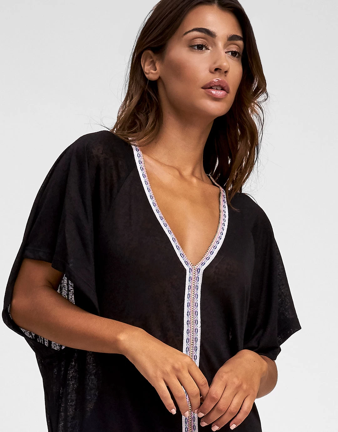 Inca Abaya Dress - Black And White 4 Inca Abaya Dress - Black And White - Image 2