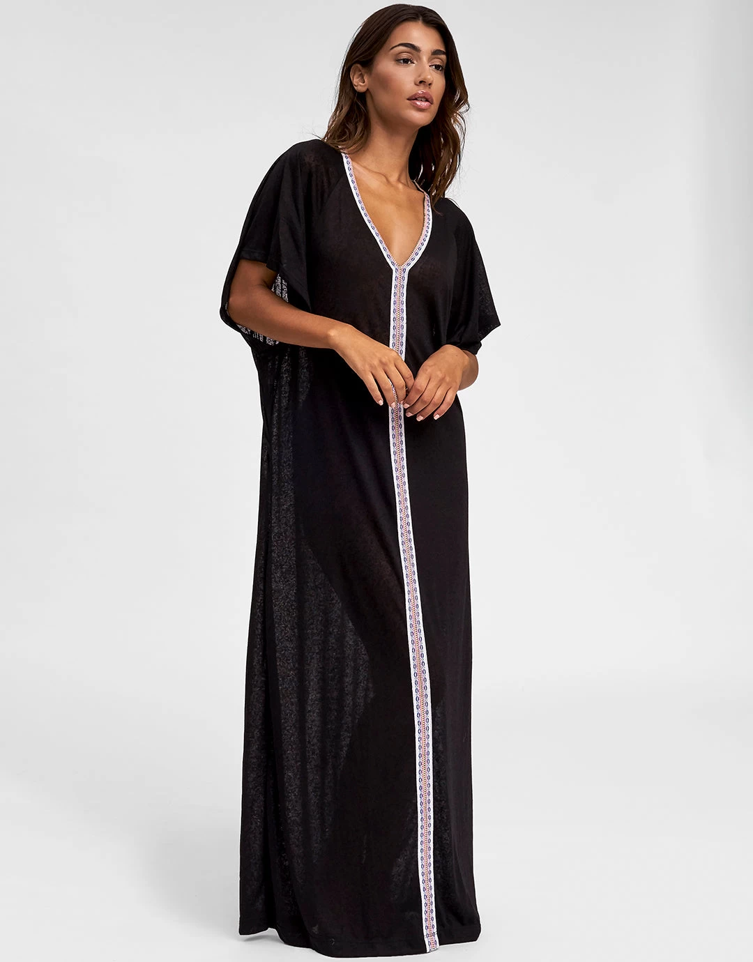 Inca Abaya Dress - Black And White 3 Inca Abaya Dress - Black And White