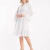 Monica Dress - White Silver