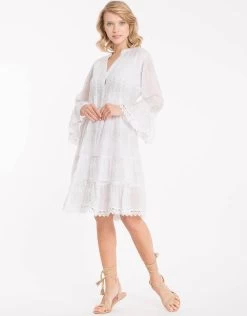 Monica Dress - White Silver