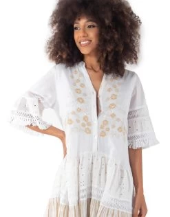 Erika Dress - White 9 Erika Dress - White -Fashionable Swimwear Store IC23 027 CLOSE