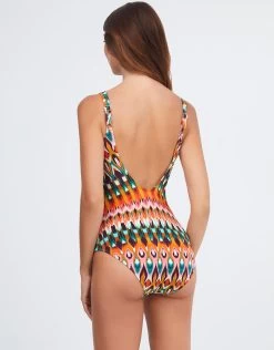 Ipanema Tie Front Swimsuit - Pink Multi -Fashionable Swimwear Store Ipanema1238