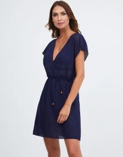 Isola Beach Dress - Navy -Fashionable Swimwear Store Isola0446