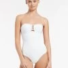 Jetset Bandeau Swimsuit - White -Fashionable Swimwear Store J10789 White 2