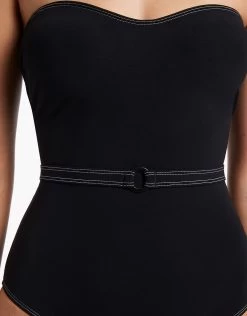 Signature Bandeau Swimsuit - Black -Fashionable Swimwear Store J11069 Black 5