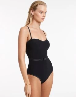 Signature Bandeau Swimsuit - Black -Fashionable Swimwear Store J11069 Black 6