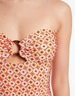 Playa Bandeau Swimsuit - Fiamma Red -Fashionable Swimwear Store J11091 Fiamma 5