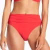 Jetset Fold Down Bikini Pant - Cherry -Fashionable Swimwear Store J3749 Cherry 4 PANT