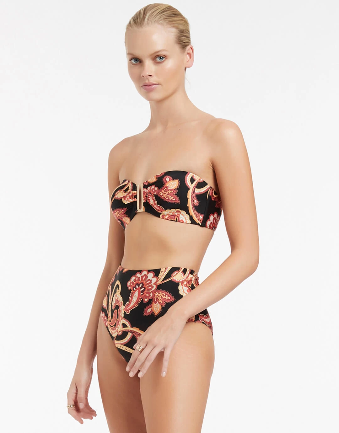 Silk Road Bandeau Bikini Top - Black 5 Silk Road Bandeau Bikini Top - Black - Image 3