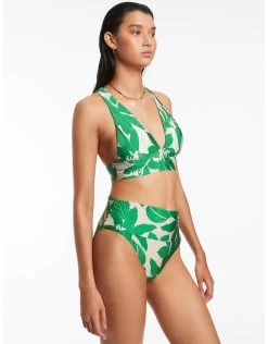 Floreale Soft Tri Bikini Top - Green -Fashionable Swimwear Store J3975 Emerald 6