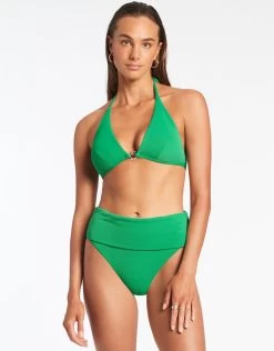 Isla Rib Halter Bikini Top - Green -Fashionable Swimwear Store J3995 Emerald 5 06fc931f 1139 480c bc6d 7fdc717b4afb