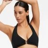 Jetset D DD U Trim Halter Bikini Top - Black -Fashionable Swimwear Store J40249D DD BLK 1 TOP