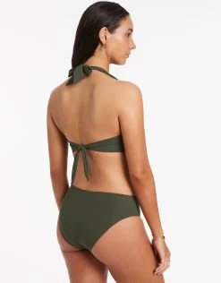 Jetset D DD U Trim Halter Bikini Top - Olive -Fashionable Swimwear Store J40249D DD Olive 4