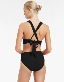 Jetset Fold Down Bikini Pant - Black -Fashionable Swimwear Store J40322 Black 3
