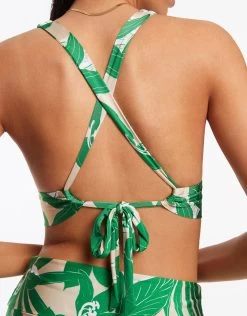 Floreale Soft Tri Bikini Top - Green -Fashionable Swimwear Store J40487 Emerald 7