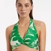Floreale D DD Twist Front Bikini Top - Green -Fashionable Swimwear Store J40540 Emerald 4 TOP