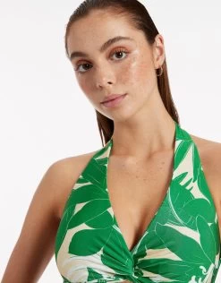 Floreale D DD Twist Front Bikini Top - Green -Fashionable Swimwear Store J40540 Emerald 7