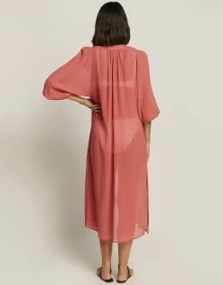 Jetset Maxi Shirt Dress - Sienna -Fashionable Swimwear Store J60771 DUSTYROSE 3