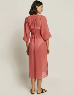 Jetset Maxi Shirt Dress - Sienna -Fashionable Swimwear Store J60771 DUSTYROSE 4