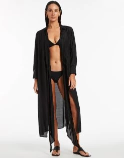 Dorsay Wrap Kaftan - Black -Fashionable Swimwear Store J61002 Black 6