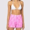Small Flower Block Print High Waisted Shorts - Orchid -Fashionable Swimwear Store JD6028 ORCHID 1 Cropped