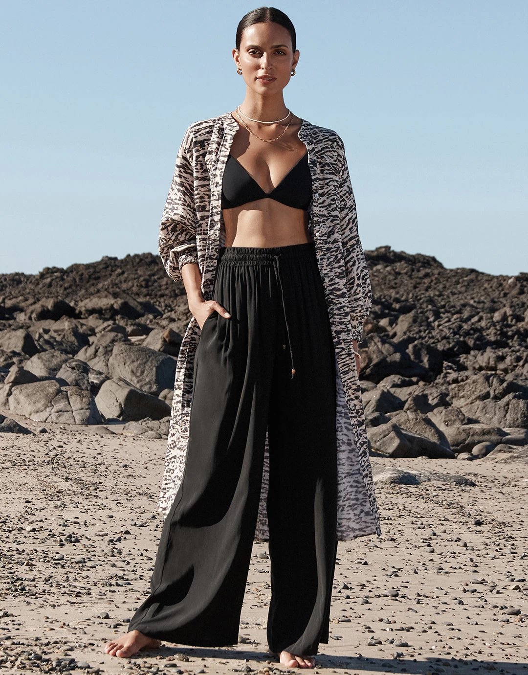 Sahara Shirred Cuff Shirtdress - Animal 7 Sahara Shirred Cuff Shirtdress - Animal - Image 5