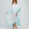 Kayana Maxi Kaftan - Turquoise 1 Kayana Maxi Kaftan - Turquoise -Fashionable Swimwear Store Kyana Maxi Coverup Turquoise 2