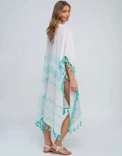 Kayana Maxi Kaftan - Turquoise -Fashionable Swimwear Store Kyana Maxi Coverup Turquoise 4