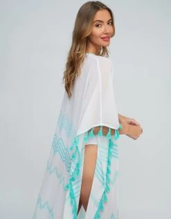 Kayana Maxi Kaftan - Turquoise -Fashionable Swimwear Store Kyana Maxi Coverup Turquoise 5