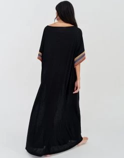 Mesh Sleeve Maxi Dress - Black -Fashionable Swimwear Store MSMD BK 3