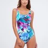 Malena High Front Swimsuit - Turquoise -Fashionable Swimwear Store Malena HNOP Front